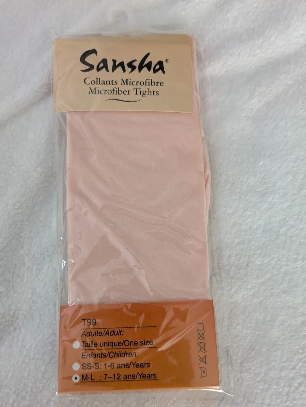 🆕 NWT NIB Sansha ballet pink footed tights youth M/L (7-12 yo)